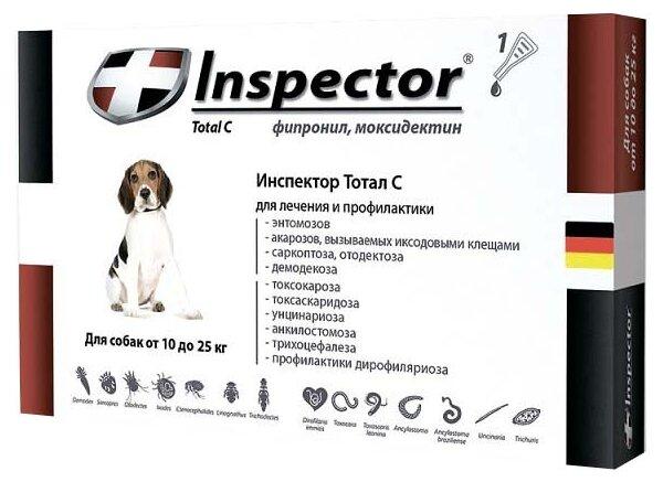 Inspector Total C Капли от блох, клещей и гельминтов для собак от 10 до 25 кг